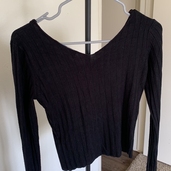 Black Ribbed Long Sleeve - Picture 4 of 5